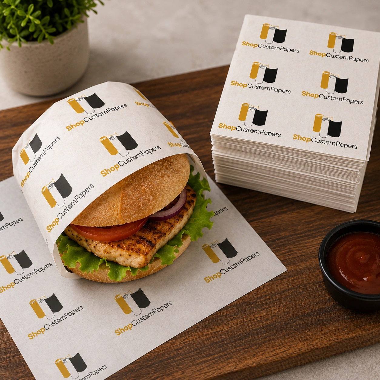 4x4 Custom Butcher Paper with logo