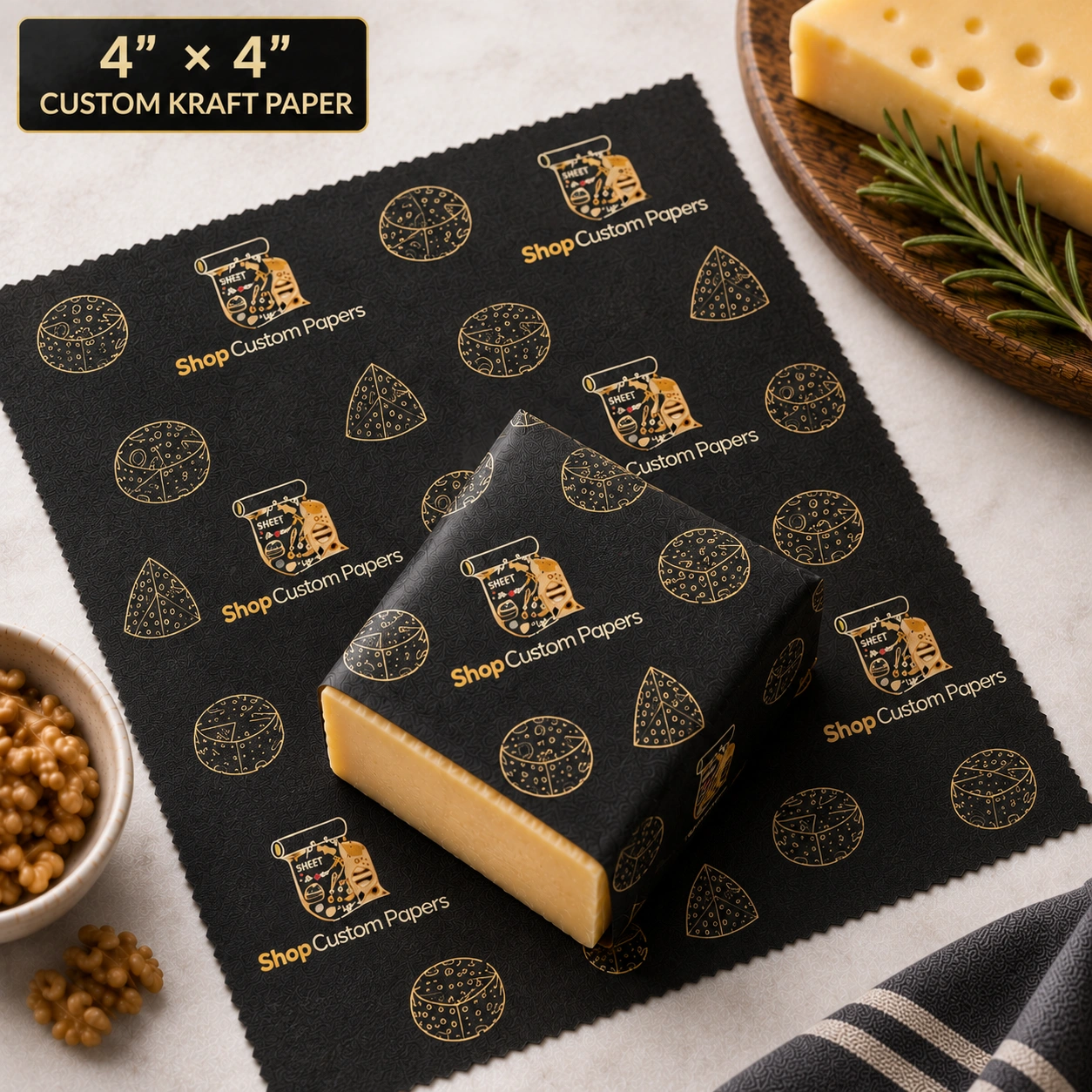 4″ × 4″ Custom printed Kraft Papers