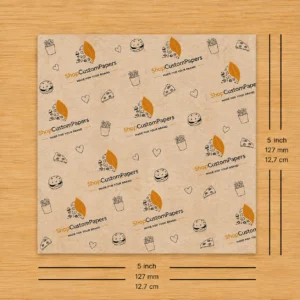 5″ × 5″ Custom printed Deli Paper with logo