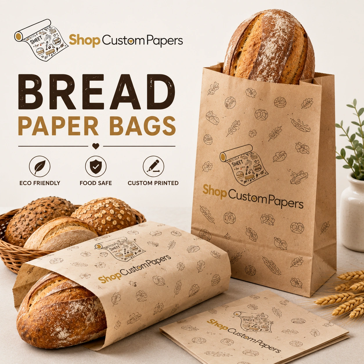 Custom Bread Paper Bags