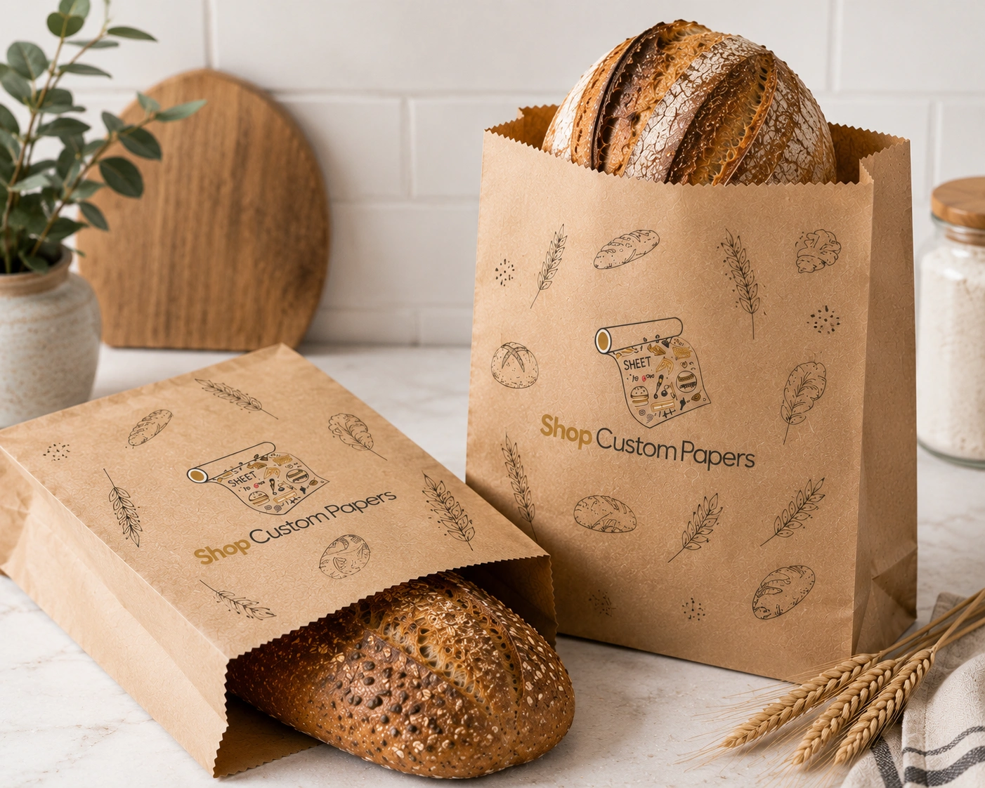Custom Paper Bags for Storing Bread