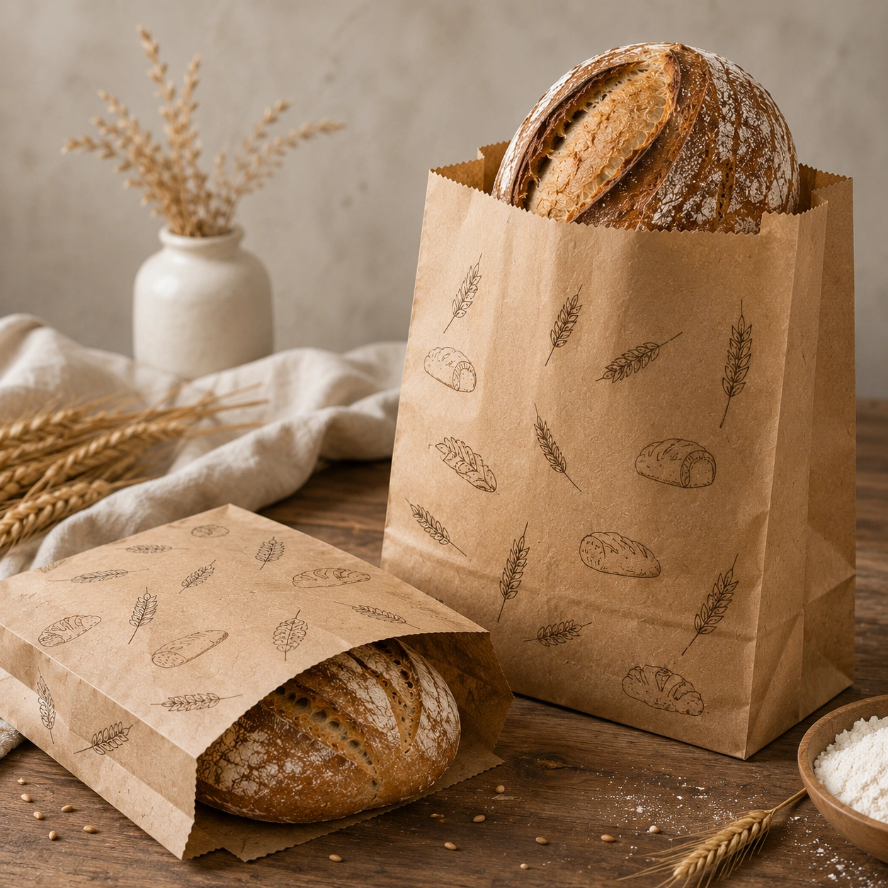 Custom paper bags for sourdough bread