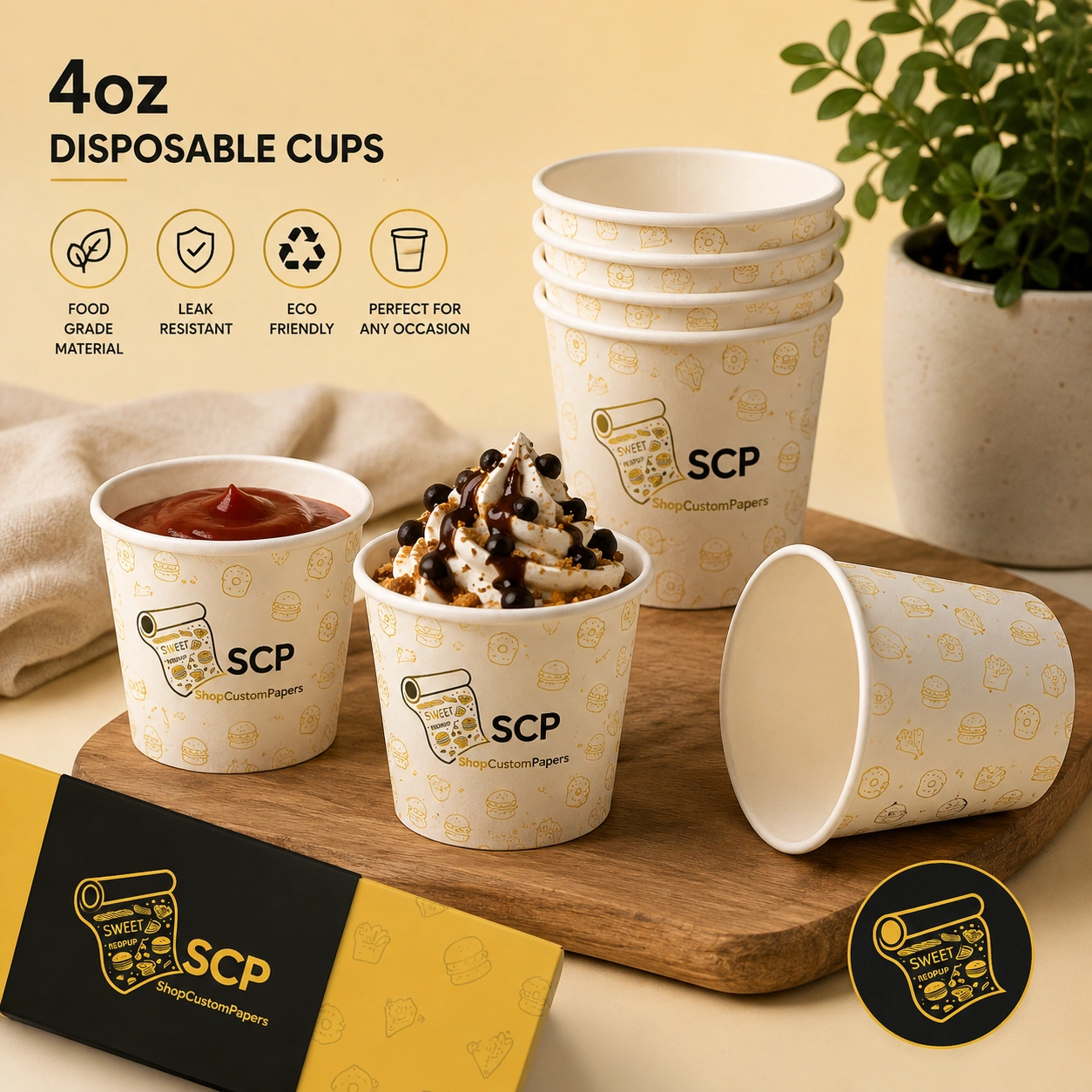 Custom 4oz disposable cups