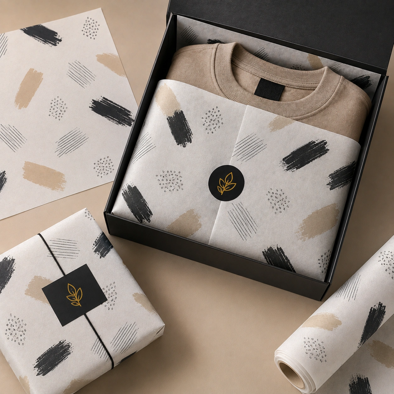 Custom Apparel Wrapping Papers no minimum