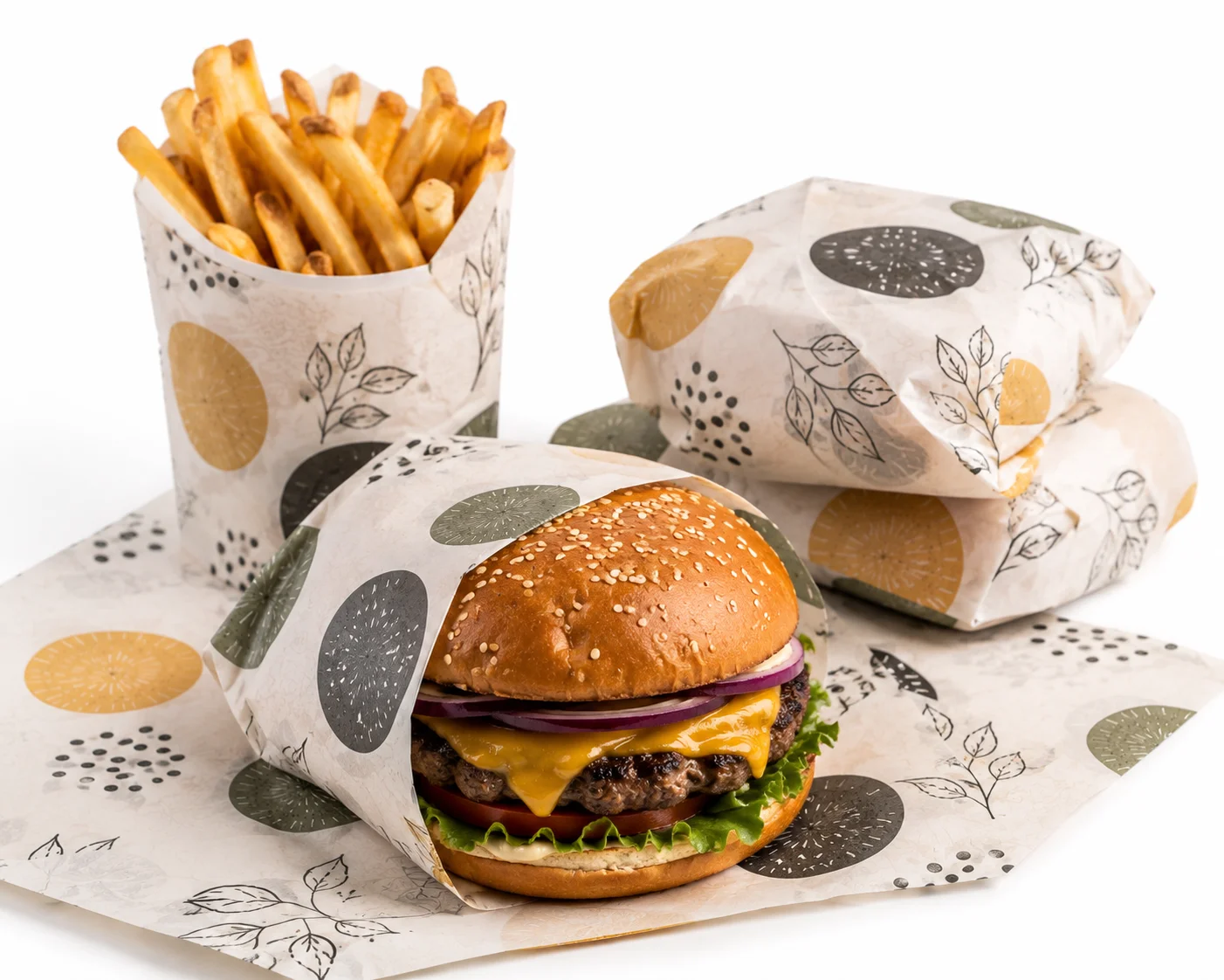 custom printed burger wrapping paper